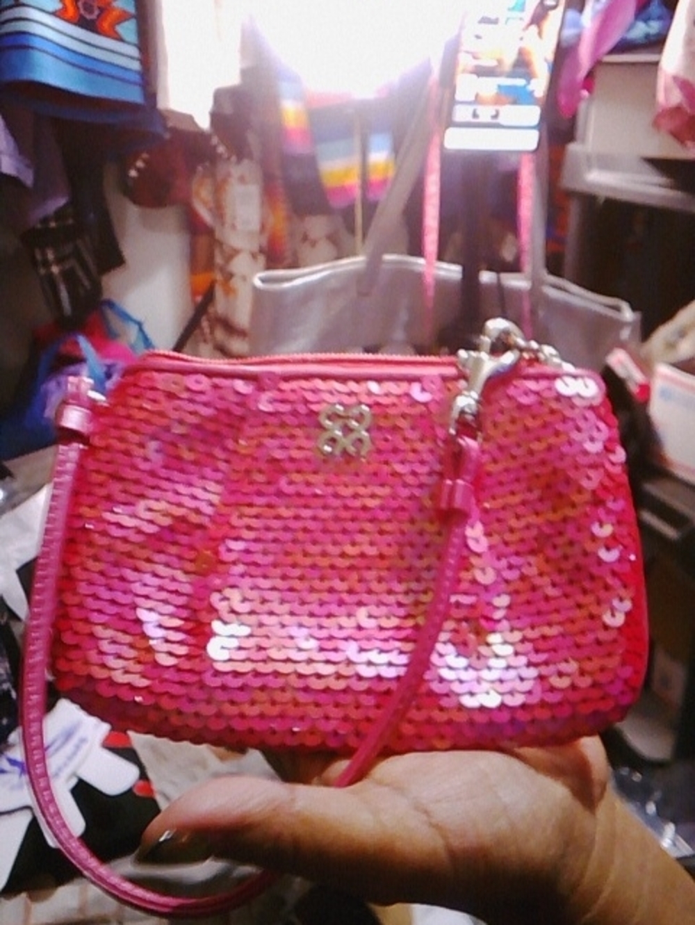 Coach Hot Pink Sequin Iridescent Wristlet ***RARE***